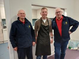 Hugh and Andy at Burghead Free Church Community Cafe